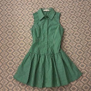 English Factory Striped Poplin Shirtdress